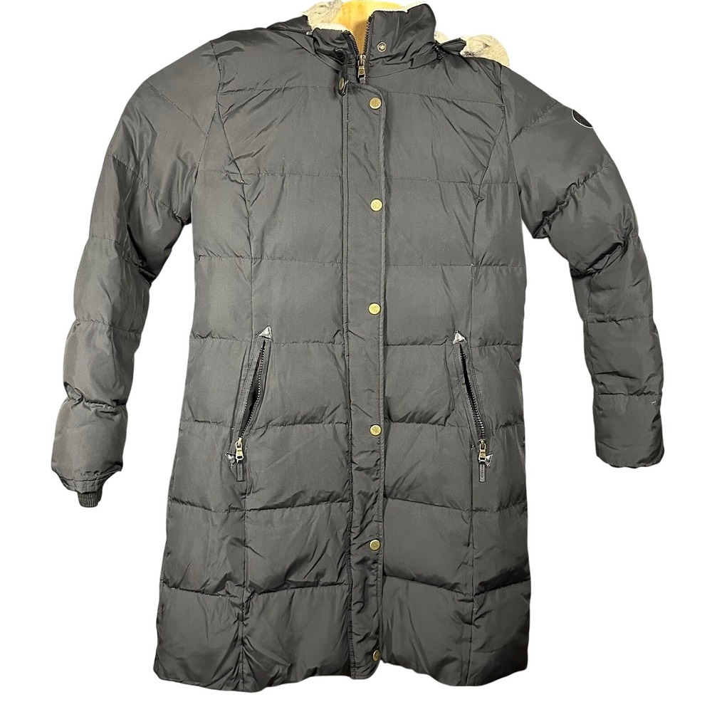 Lauren Ralph Lauren Women's Black Faux Fur‎ Puffer Coat Hooded Winter Warm